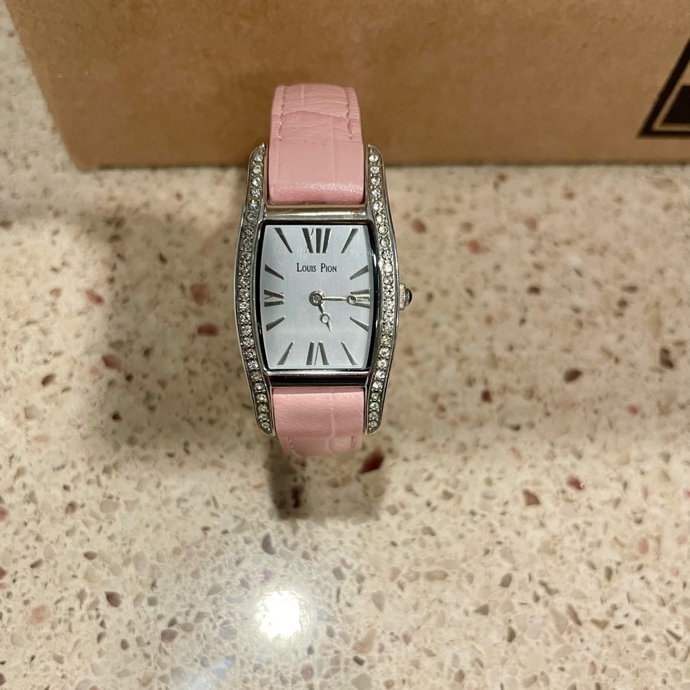 Women's Pink Strap Watch with Silver Accents